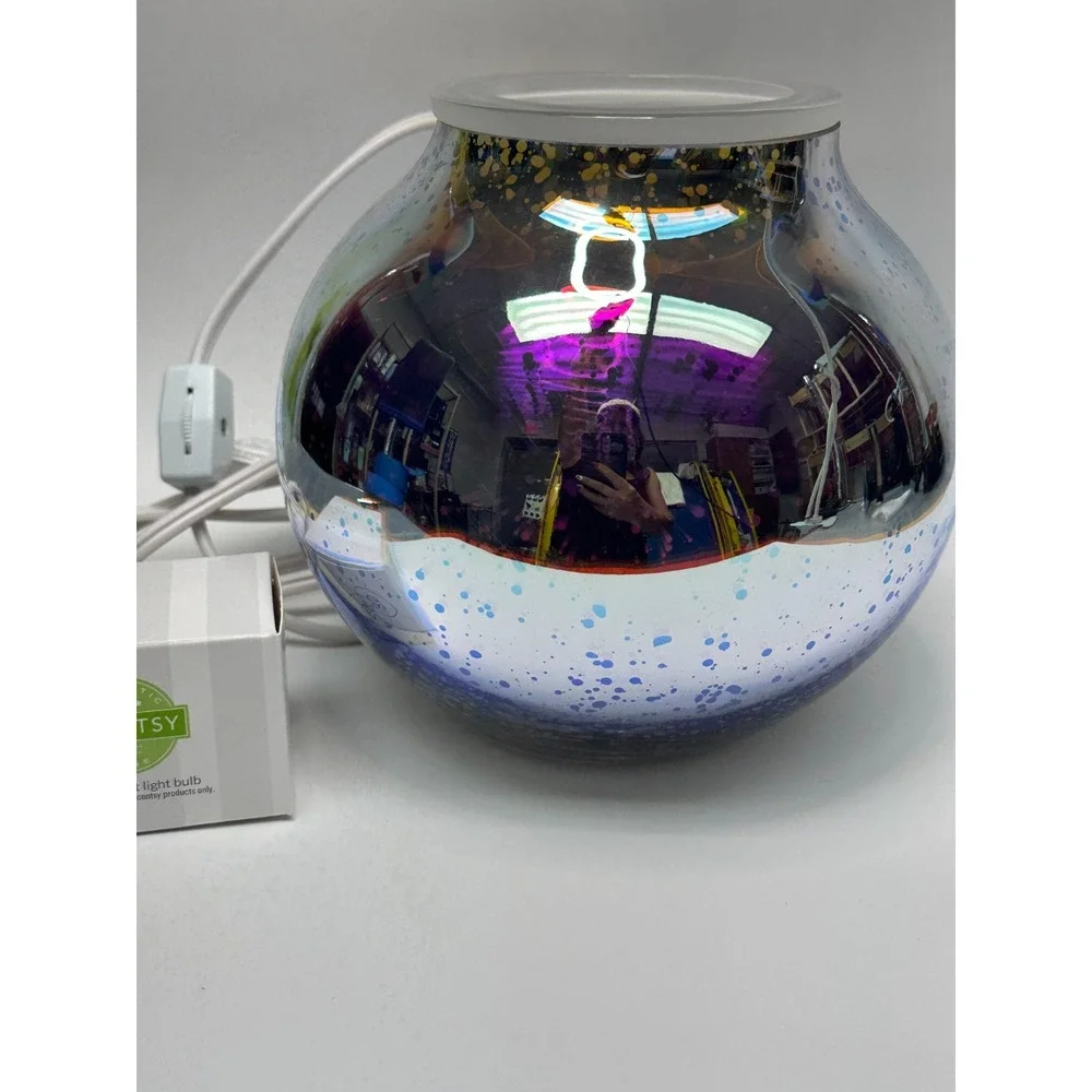 Scentsy Stargaze 3D Mercury Glass Full Size Wax Warmer Lamp Multicolor NIB